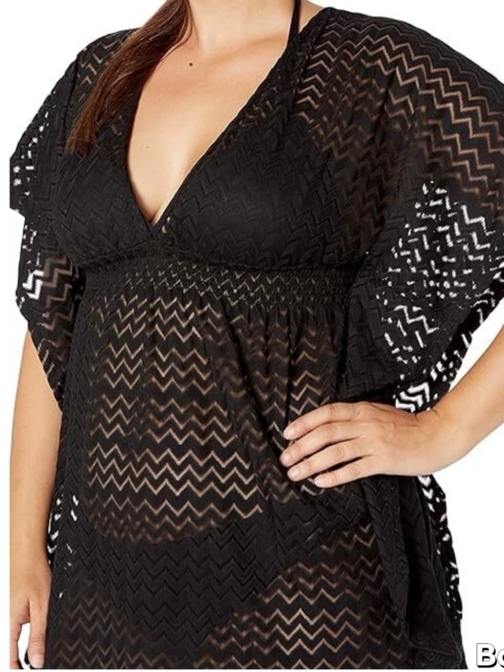 Sz XL Black Lace Swimdress Cover Up By Miken Swim